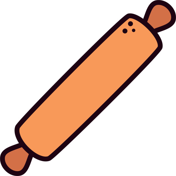 擀面杖在白色背景下揉制图片下载