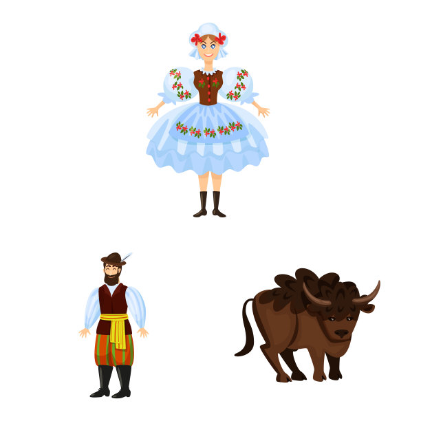 波兰和旅游标志集图片下载