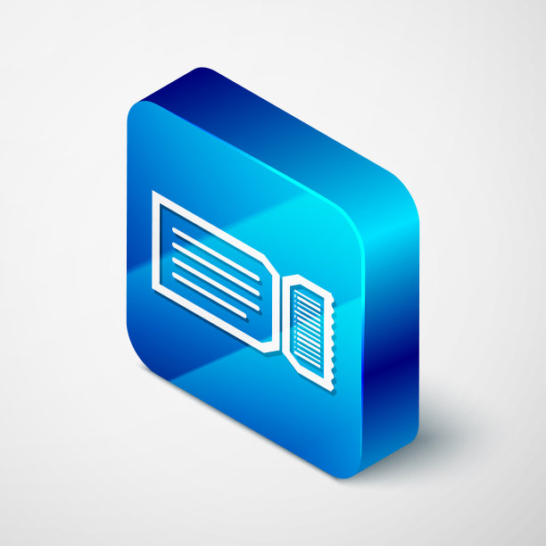 等距票图标孤立在白色背景图片下载