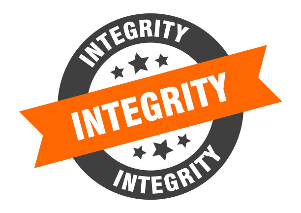 诚信标志诚信橙黑圆图片下载