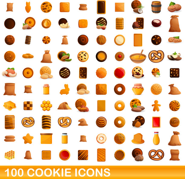 饼干图标设置卡通风格图片下载