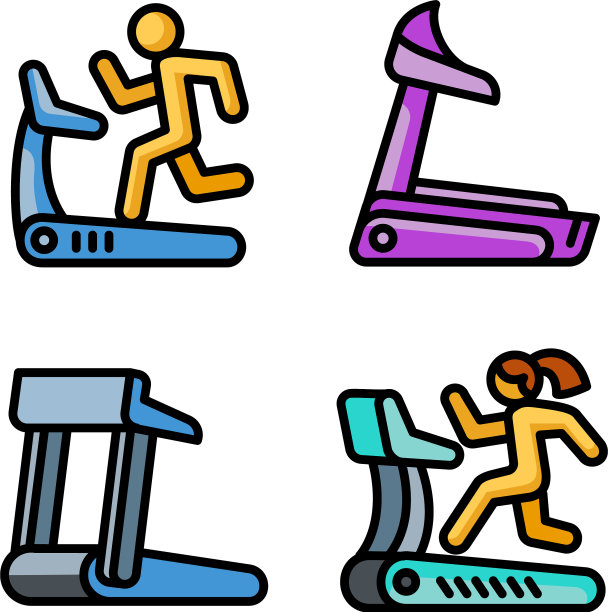 跑步机图标设置轮廓样式图片下载