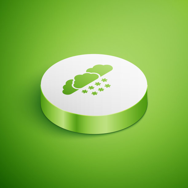 等距云与雪图标孤立在绿色图片下载