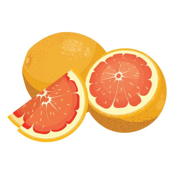 卡通柚子新鲜维他命水果多汁图片下载