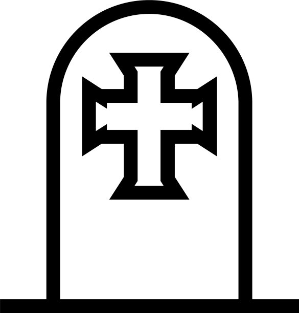 墓碑十字图标线元素图片下载
