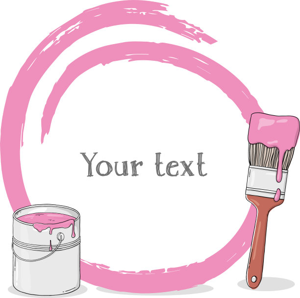 框架为您的文本与画笔和粉红色油漆图片下载