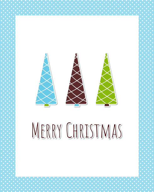 圣诞贺卡与冬天的树图片下载