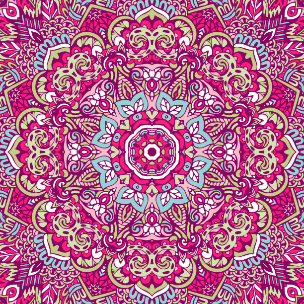 印度佩斯利花大奖章图案民族图片下载