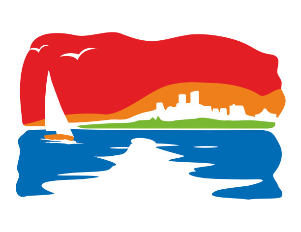 全景夜市和日落河平图片下载