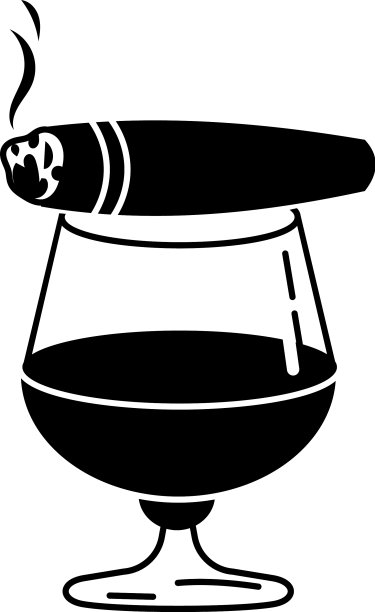 雪茄威士忌玻璃图标简单的风格图片下载