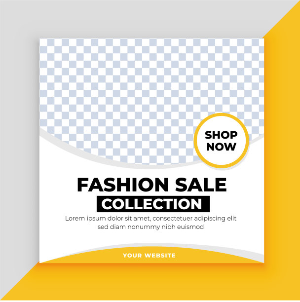 黄色时尚销售横幅社交媒体模板图片下载