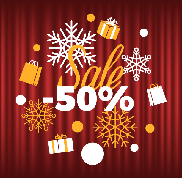 圣诞节减价50%冬季图片下载