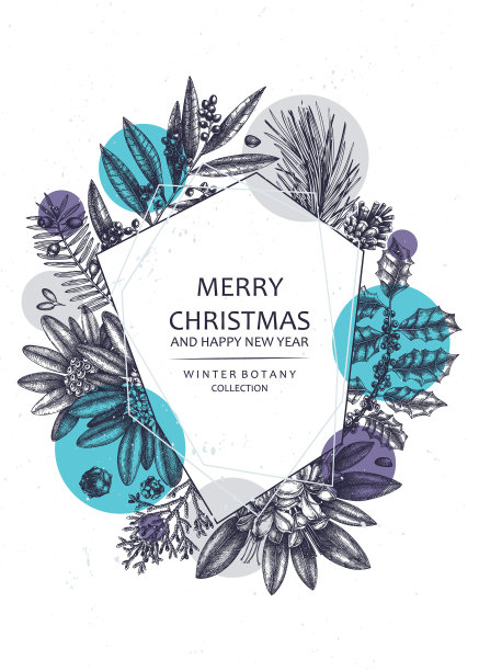 圣诞贺卡或邀请设计图片下载