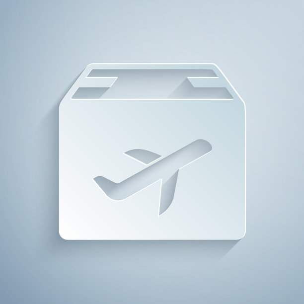 剪纸平面与纸盒图标隔离在一起图片下载