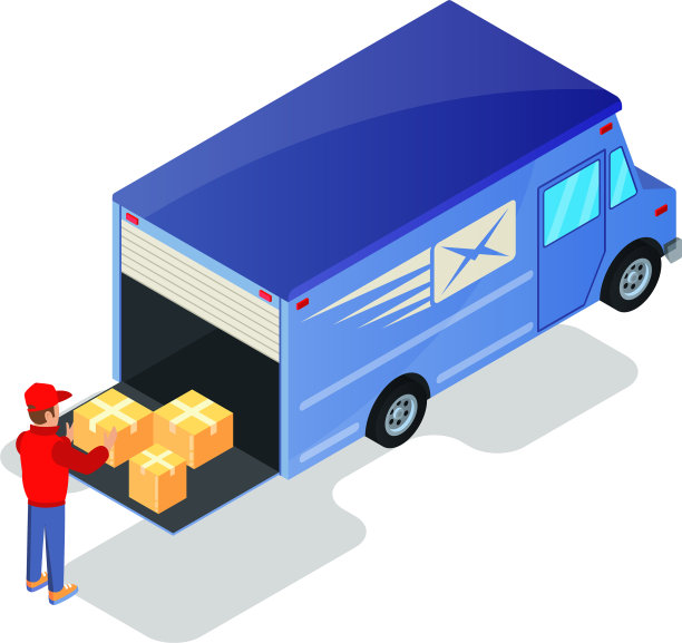 搬运工或司机处理准备好的包裹图片下载