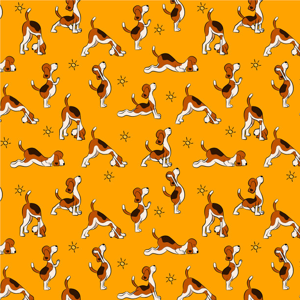 搞笑无缝图案与孤立卡通狗图片下载
