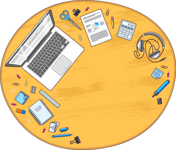 木制的办公室员工或企业家办公桌图片下载