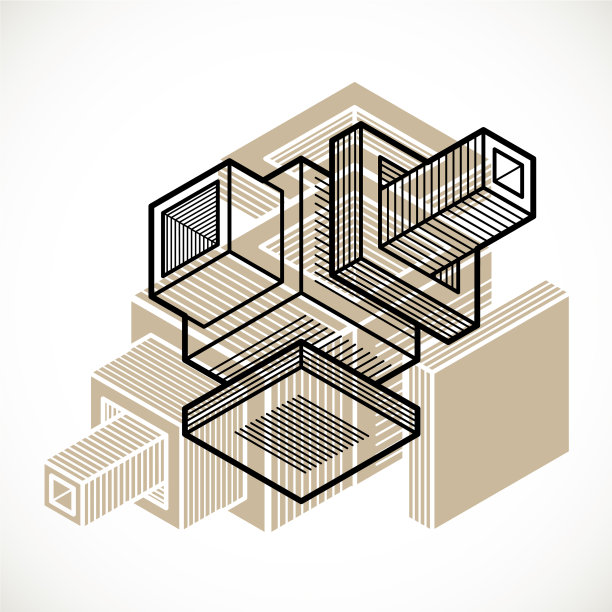 三维设计抽象立体立方体形状图片下载