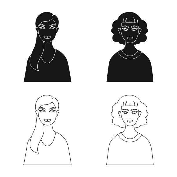 孤立对象发型和职业标志图片下载