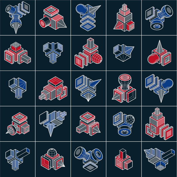 抽象的结构等距设计图片下载