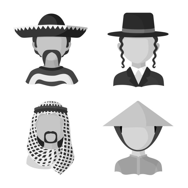 孤立对象人和文化图标的集合图片下载