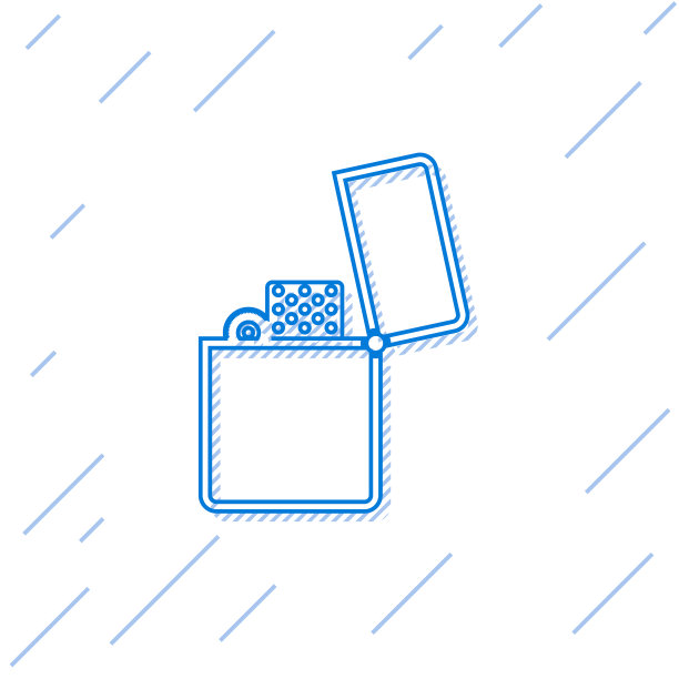 蓝色线打火机图标孤立在白色图片下载