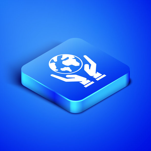 等距人手握地球地球仪图标图片下载