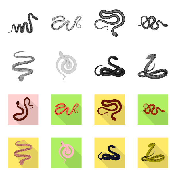 隔离物体哺乳动物和危险图标集图片下载