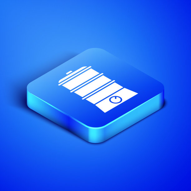 等距双锅炉图标隔离在蓝色图片下载