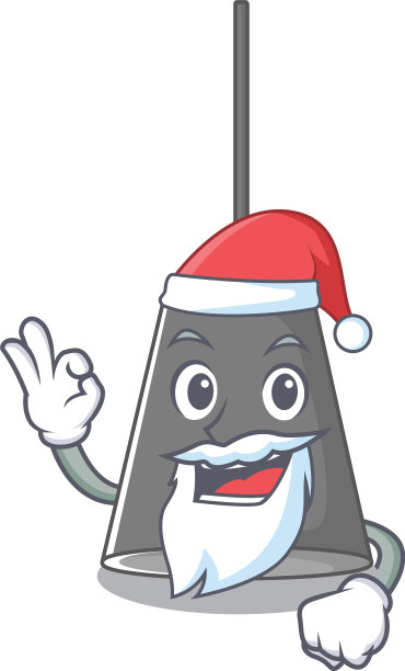 圣诞老人吊灯上面的吉祥物木桌子图片下载