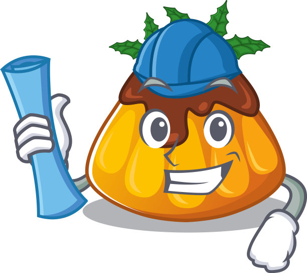 建筑师圣诞布丁孤立与图片下载