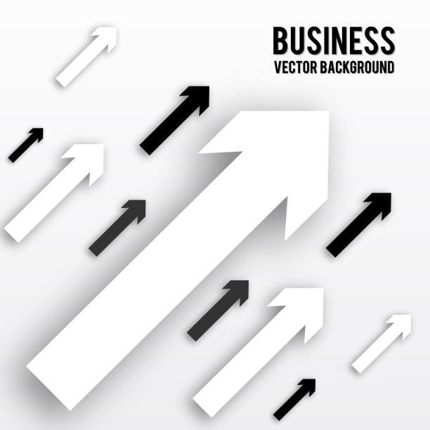 黑色和白色箭头与阴影隔离图片下载