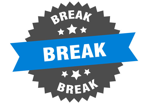 断开标志断开蓝黑色圆形带标签图片下载