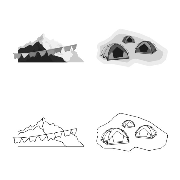 设计登山和高峰标志图片下载