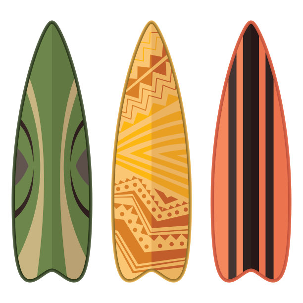 设置冲浪板设计孤立的白色图片下载