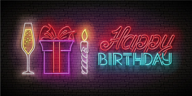 发光贺卡与礼物香槟蜡烛和图片下载