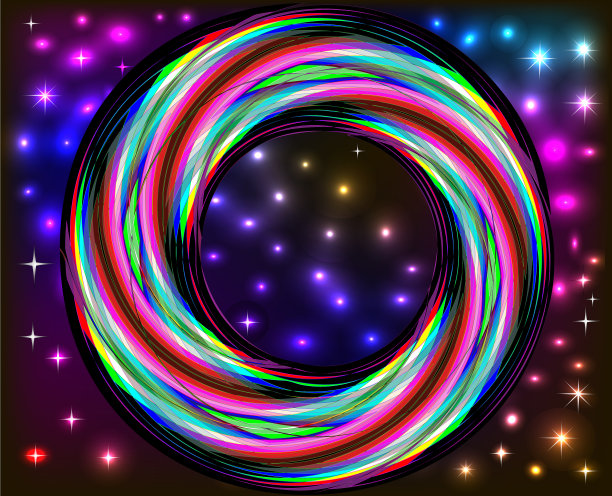 明亮的背景与太空星星和螺旋图片下载