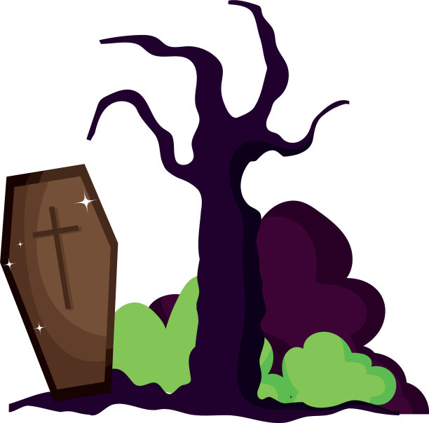 棺材干树灌木trick or treat快乐图片下载