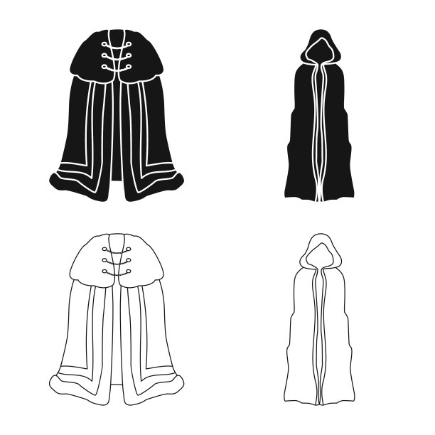 孤立的对象材料和服装图标集图片下载