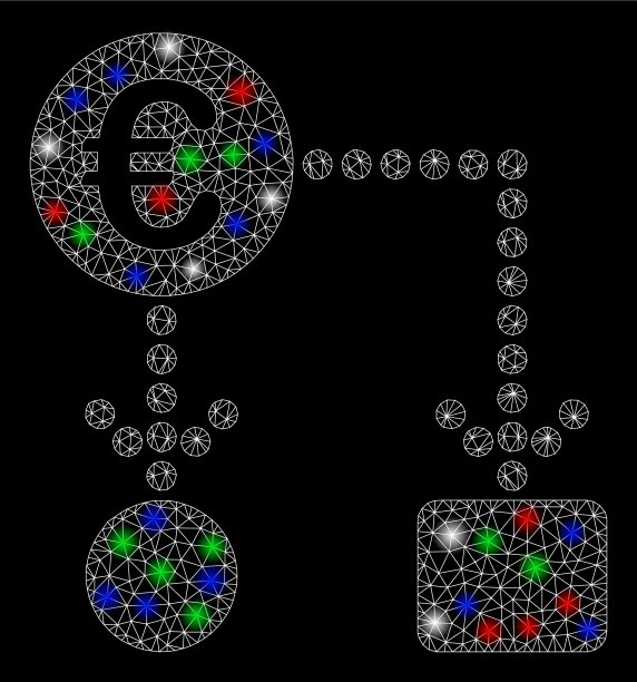 带耀斑的亮网网欧流程图图片下载
