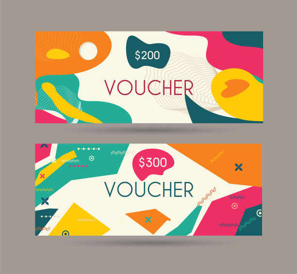 礼品券模板与复古设计图片下载