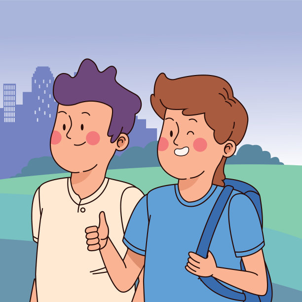 青少年朋友微笑和问候图片下载