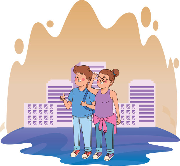 青少年朋友微笑和问候图片下载