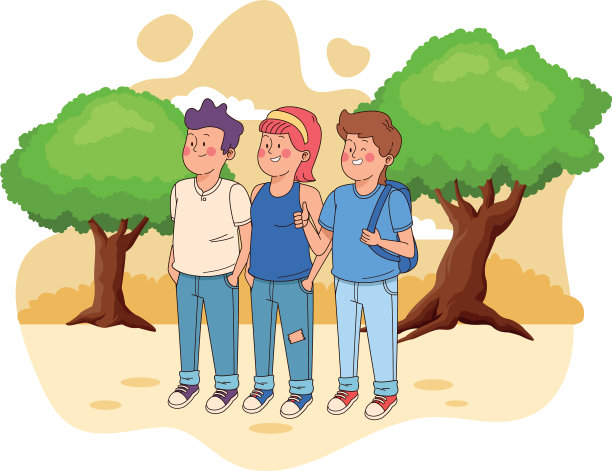 青少年朋友微笑和问候图片下载