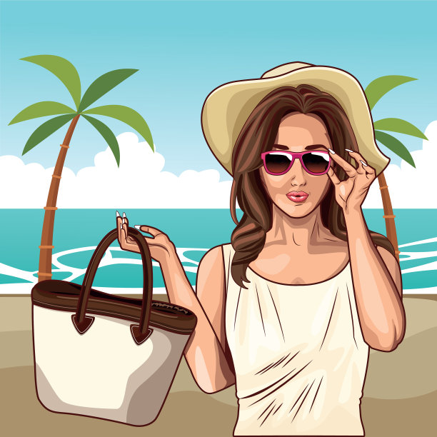 波普艺术美女卡通图片下载