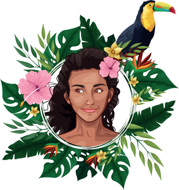 波普艺术美女笑脸卡通图片下载