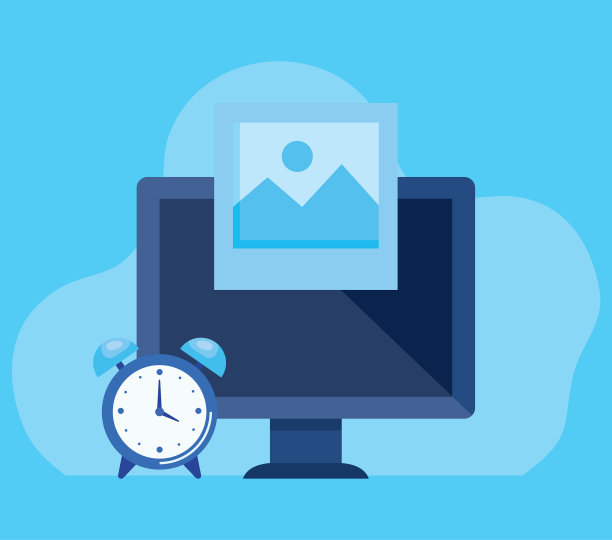 电脑技术与闹钟和照片图片下载