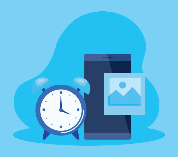 带有闹钟和照片的智能手机技术图片下载