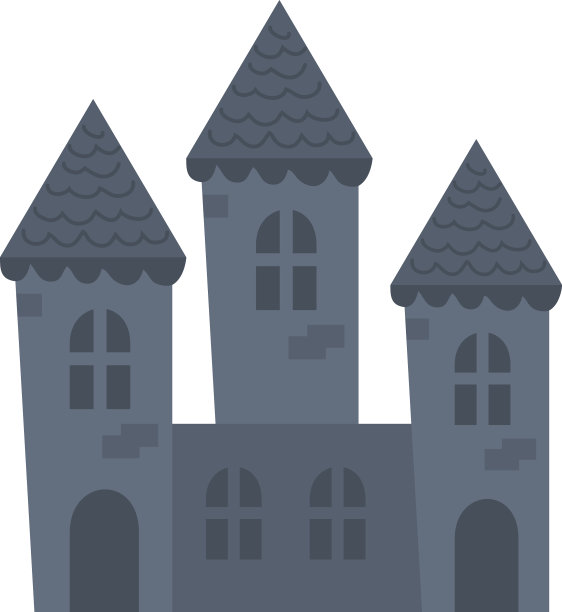 闹鬼的城堡万圣节孤立的图标图片下载