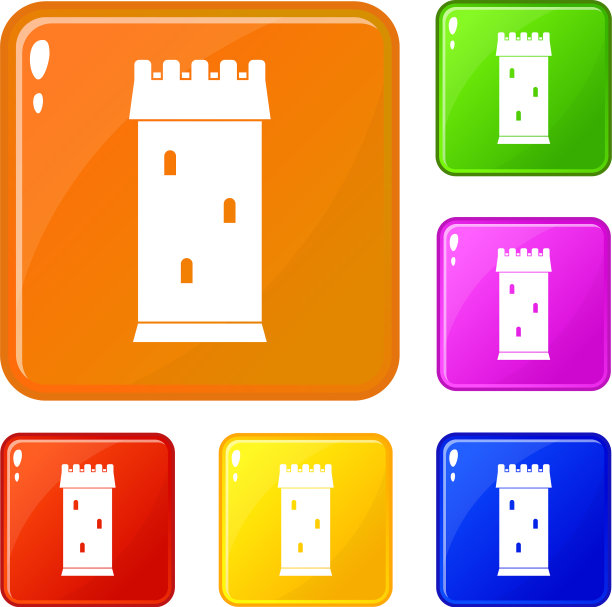 城堡塔图标设置颜色图片下载